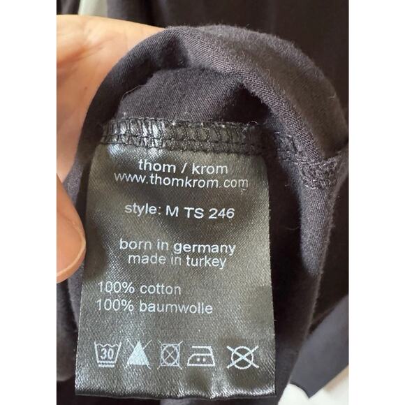 Thom Krom Men’s Size Medium Black long Sleeve Shirt Stitching Style# M TS 246 - Picture 9 of 12